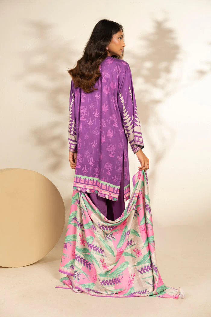 Al Karam Stitched Viscose 3 Piece FW-133-25-1 Purple J(10) - Image 4