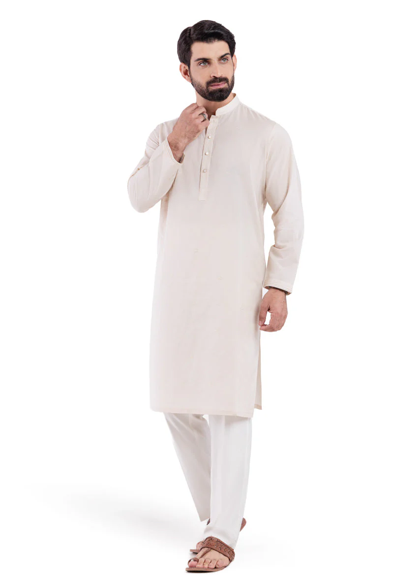 Beige-Dobby-Kurta - (MPS25KUE1103) J(23) f-2 - Image 2