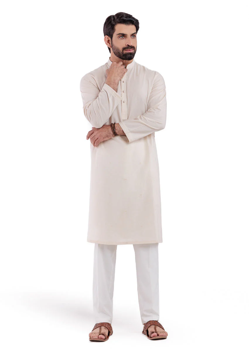 Beige-Dobby-Kurta - (MPS25KUE1103) J(23) f-2 - Image 4
