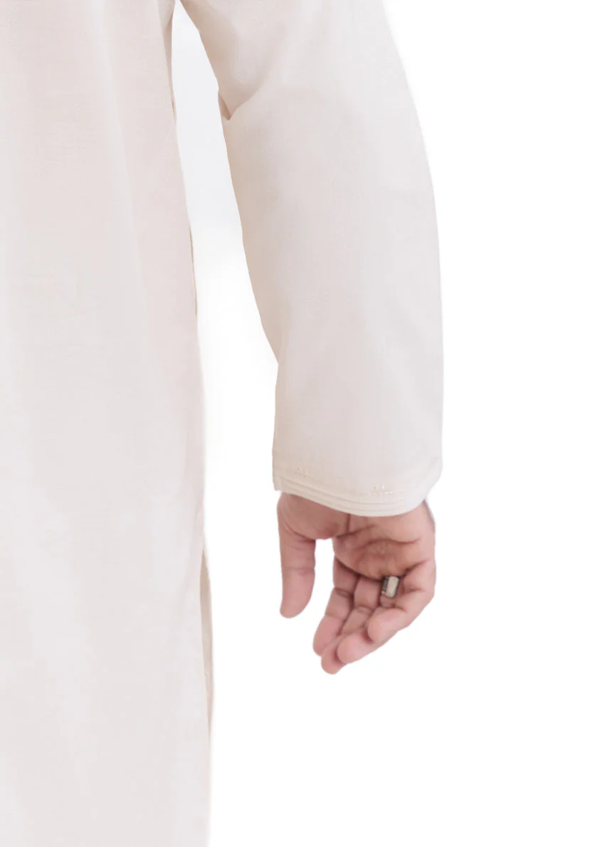 Beige-Dobby-Kurta - (MPS25KUE1103) J(23) f-2 - Image 5