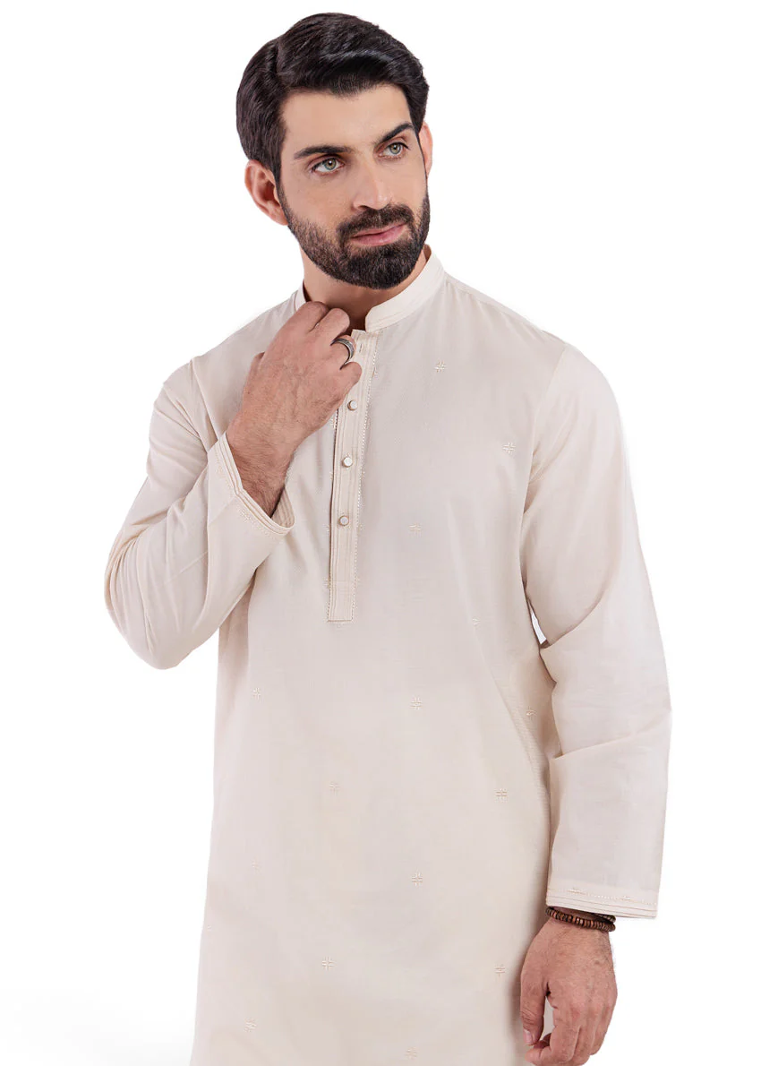 Beige-Dobby-Kurta - (MPS25KUE1103) J(23) f-2 - Image 6