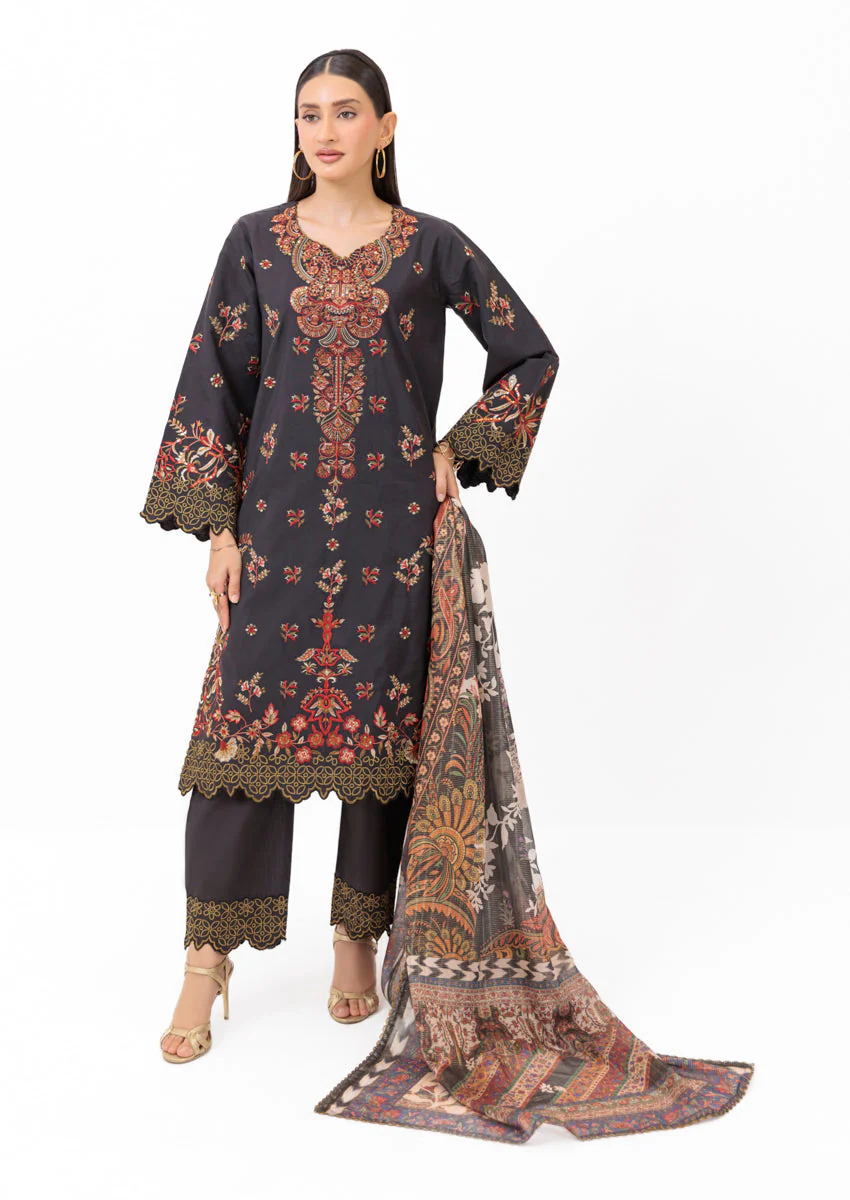 Black-Cotton Silk-3 Piece (WPS25SE3003) J(25) Y (113)
