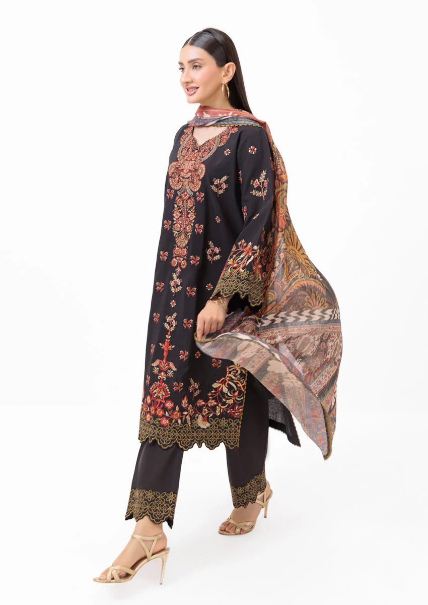 Black-Cotton Silk-3 Piece (WPS25SE3003) J(25) Y (113) - Image 4