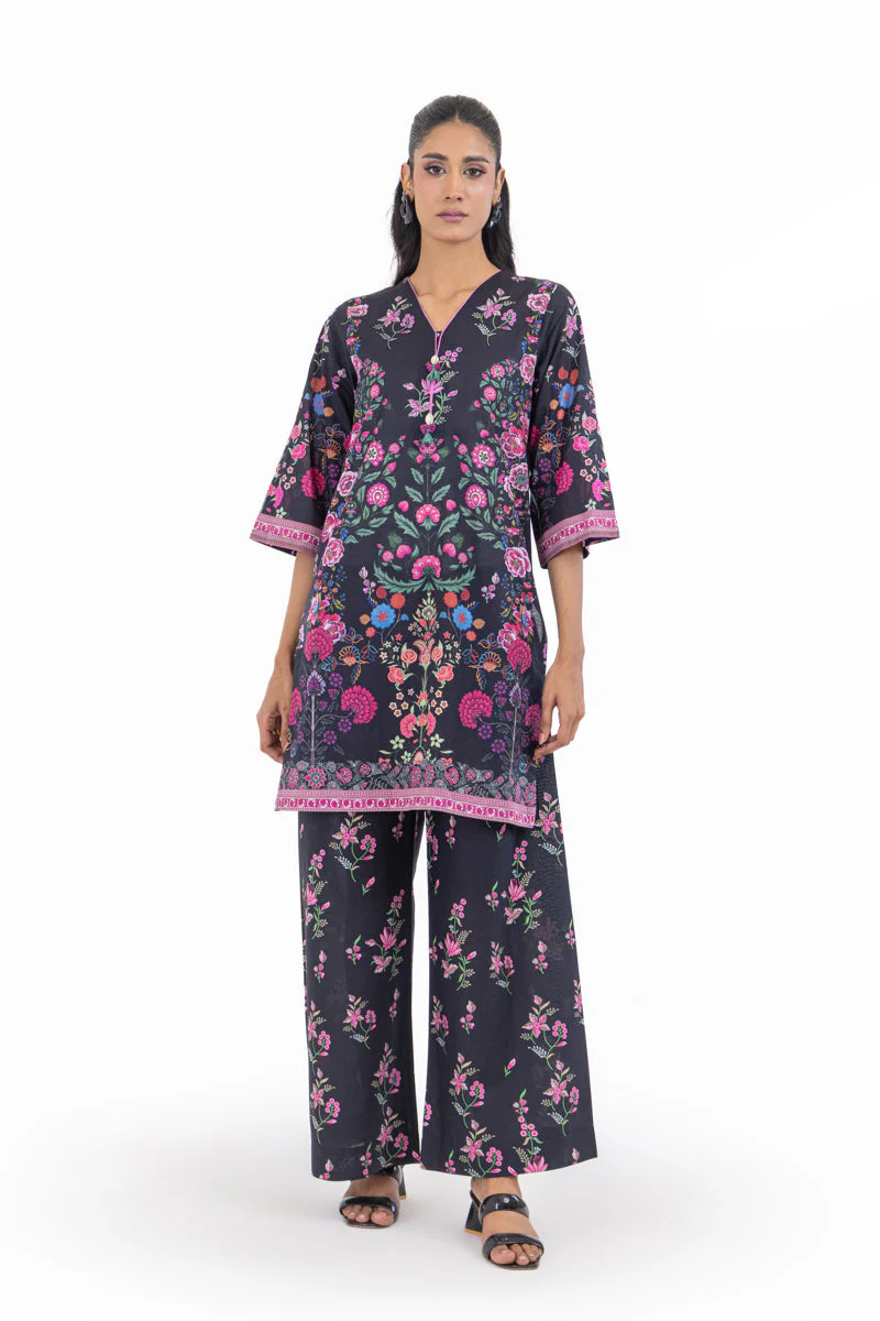 Black-Slub-Lawn-2 Piece (WP2PPBS26HR1F24) Y-125