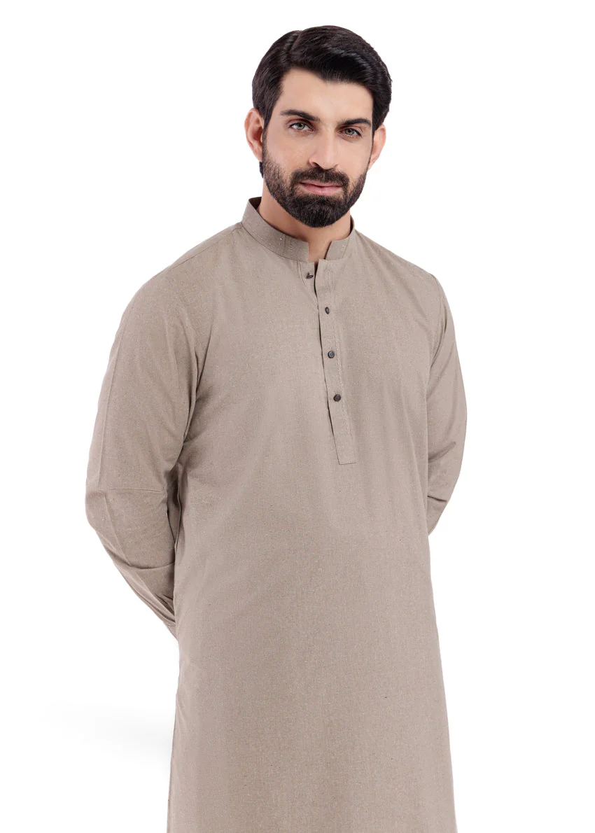 Brown-Blended-Shalwar Suit - (MP2PBBW25BM9O10) f-3 - Image 3