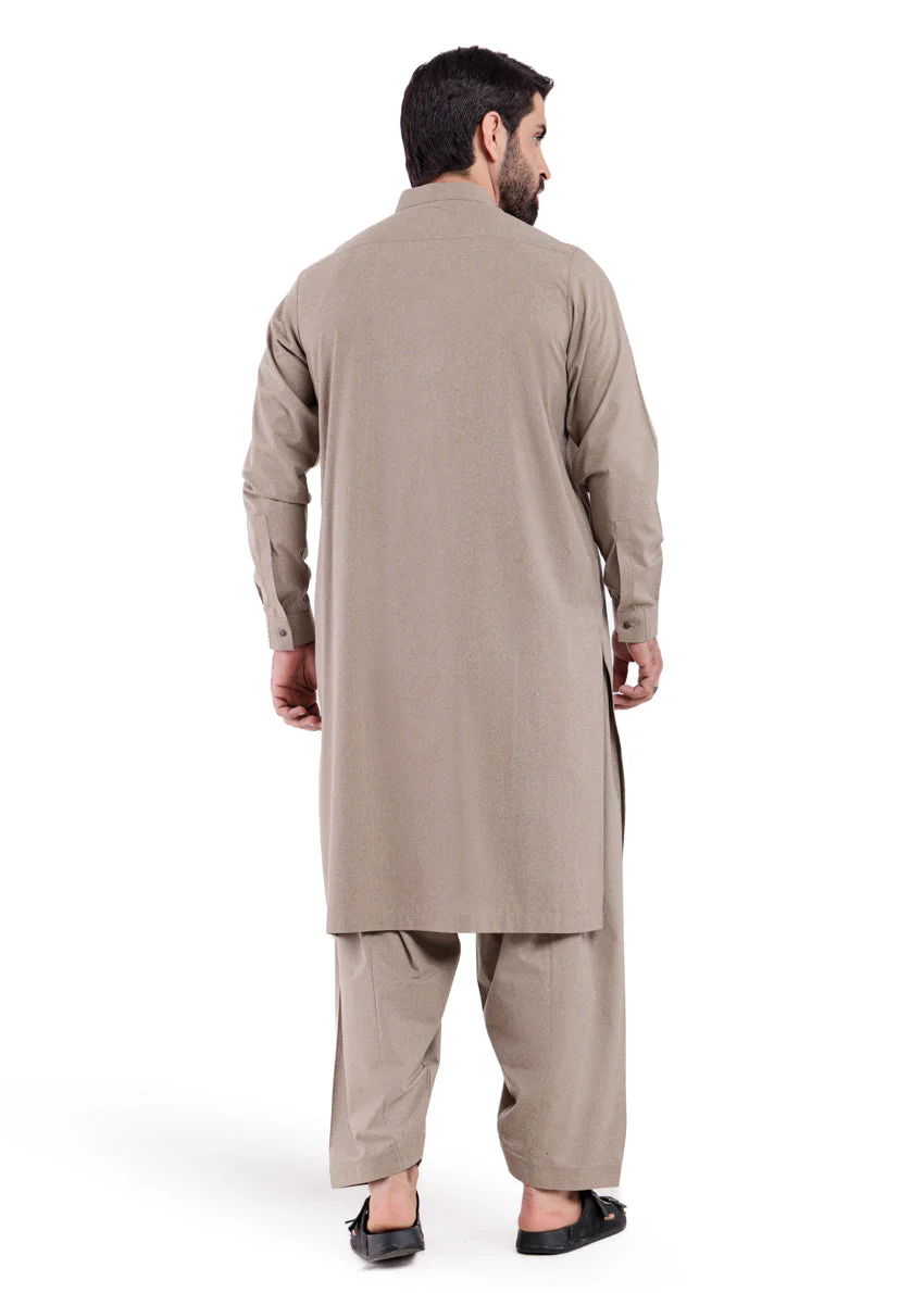 Brown-Blended-Shalwar Suit - (MP2PBBW25BM9O10) f-3 - Image 4