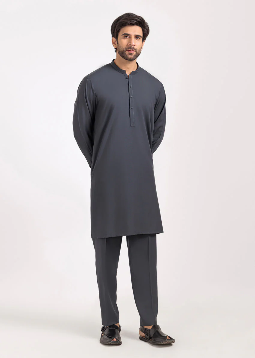 Charcoal-Blended-Kurta Trouser - (M25KPS2007) Y-F-3J(47)
