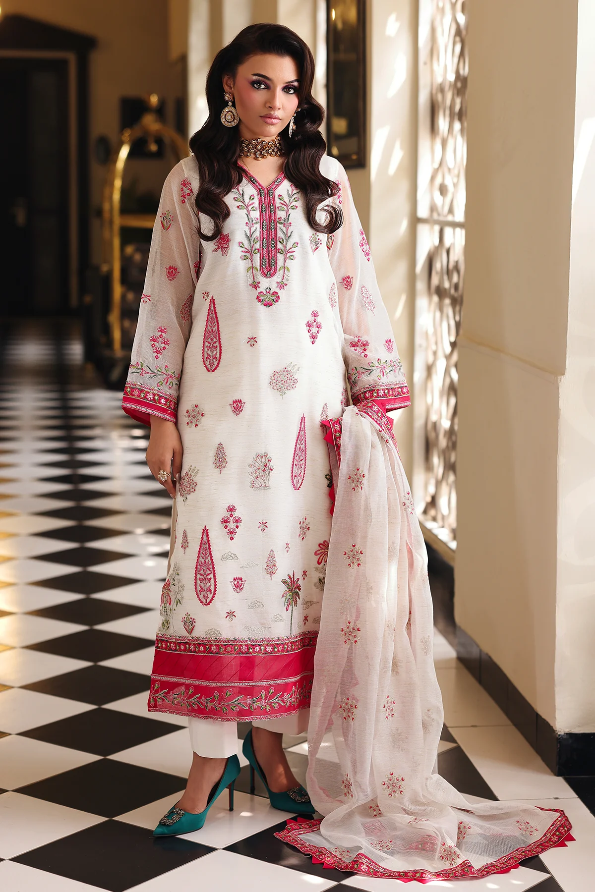Charizma Raw-Silk Stitched 3 Piece Cma-5-237 - Image 2