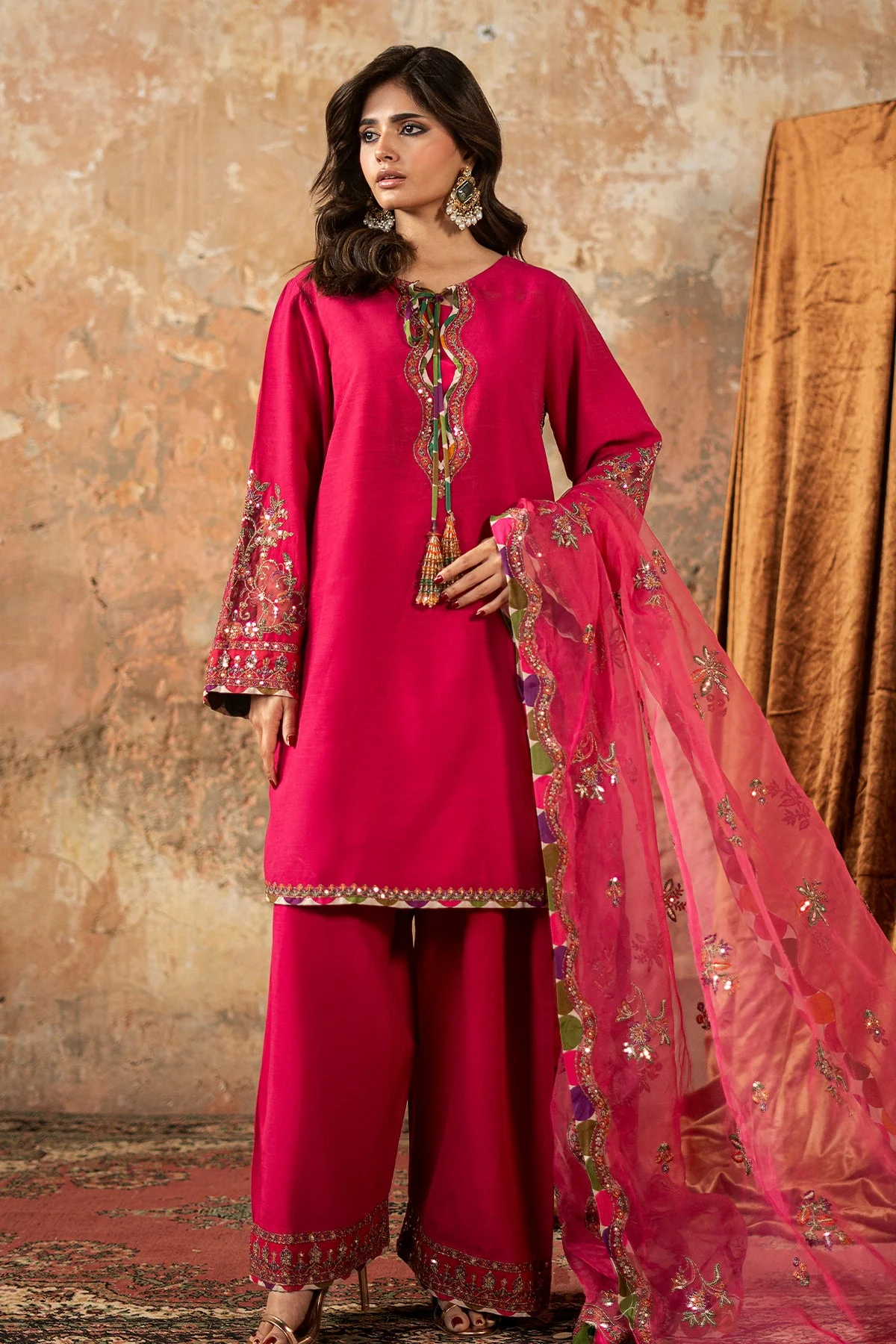 Raw Silk Festive 3 Piece CMA-6-138P