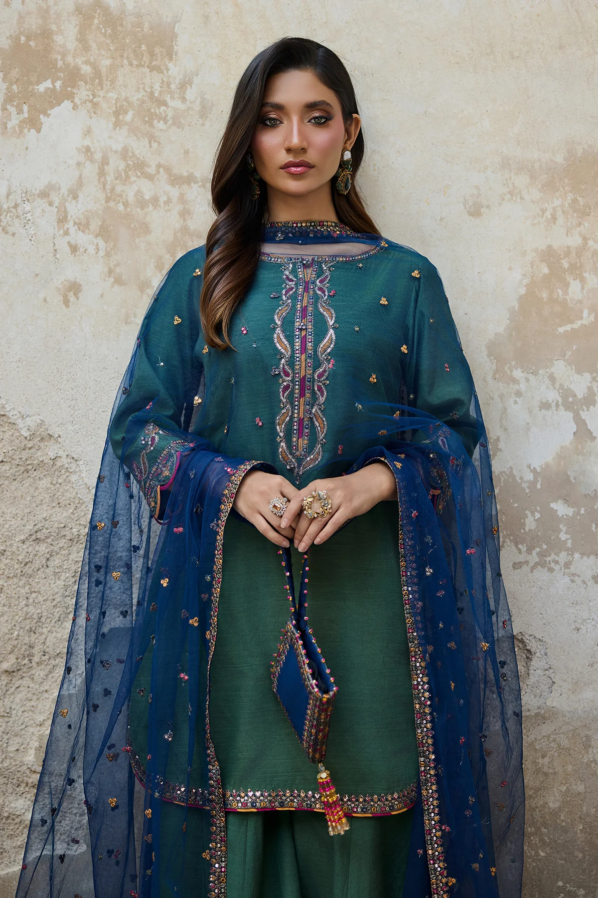 Raw Silk Festive 3 Piece CMA-6-195 - Image 4