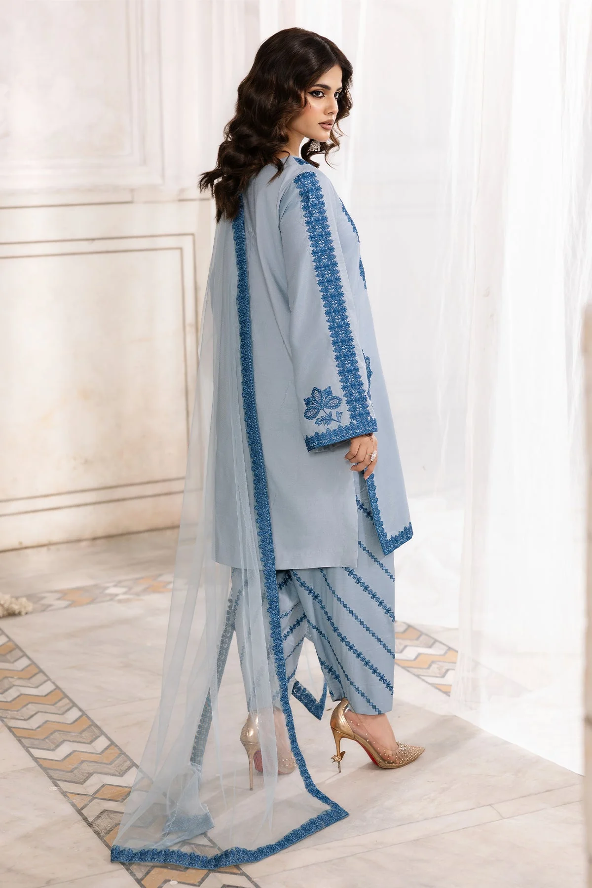 Raw Silk Festive 3 Piece CMA-6-347 - Image 3