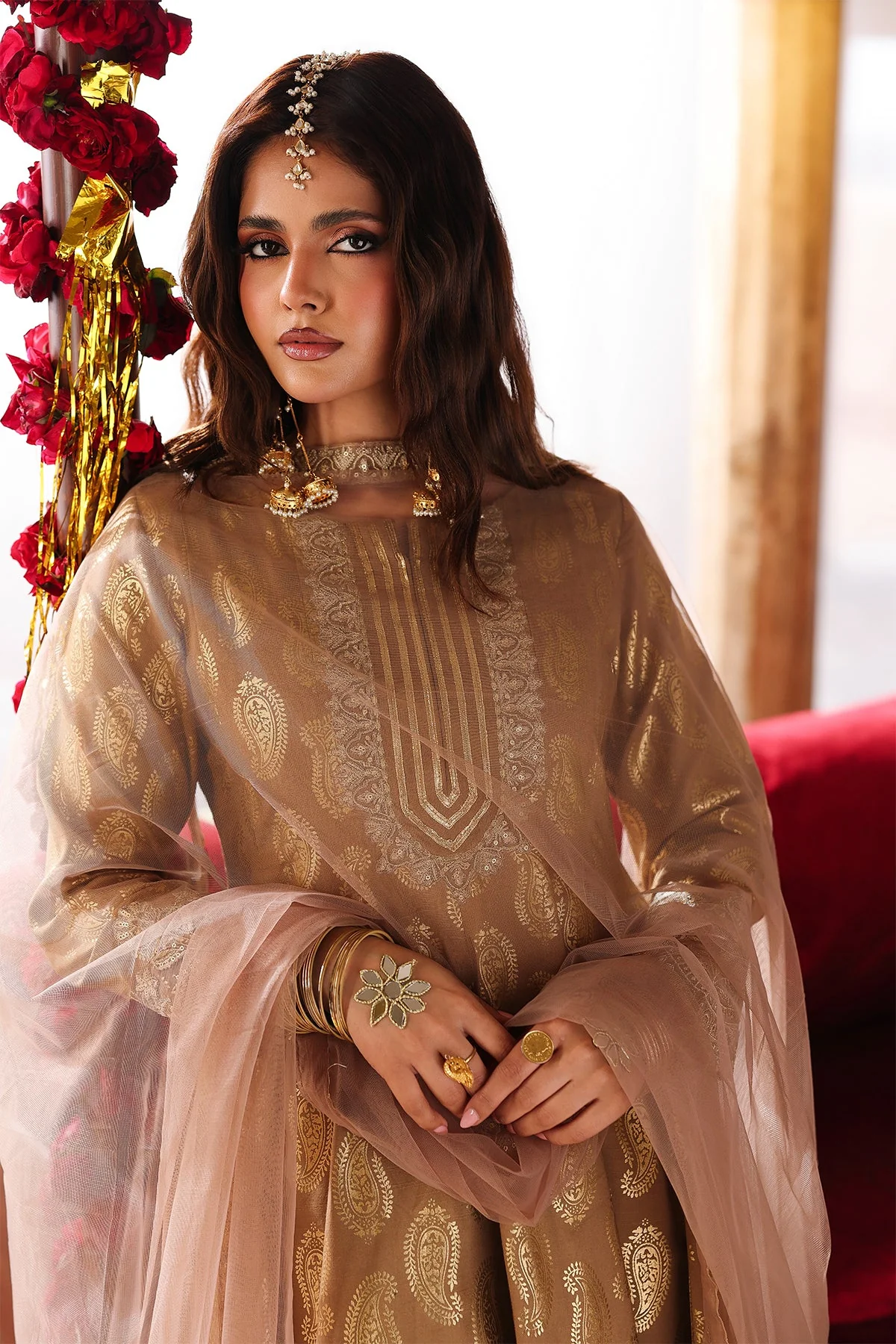 Raw Silk Festive 3 Piece CMA-6-350 - Image 3