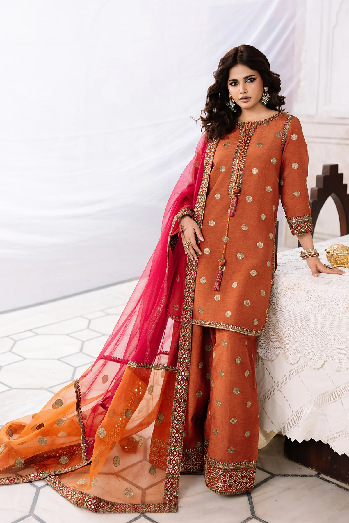 Raw Silk Festive 3 Piece CMA-6-358 - Image 3