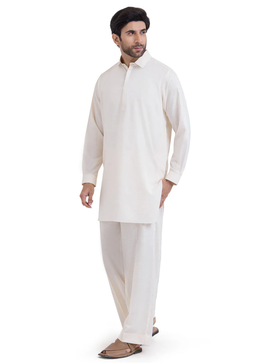 Cream-Blended-Kurta Trouser - (MP2PSBW25BM1J9) J(33) F-1-2