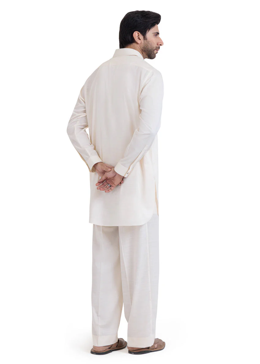 Cream-Blended-Kurta Trouser - (MP2PSBW25BM1J9) J(33) F-1-2 - Image 2
