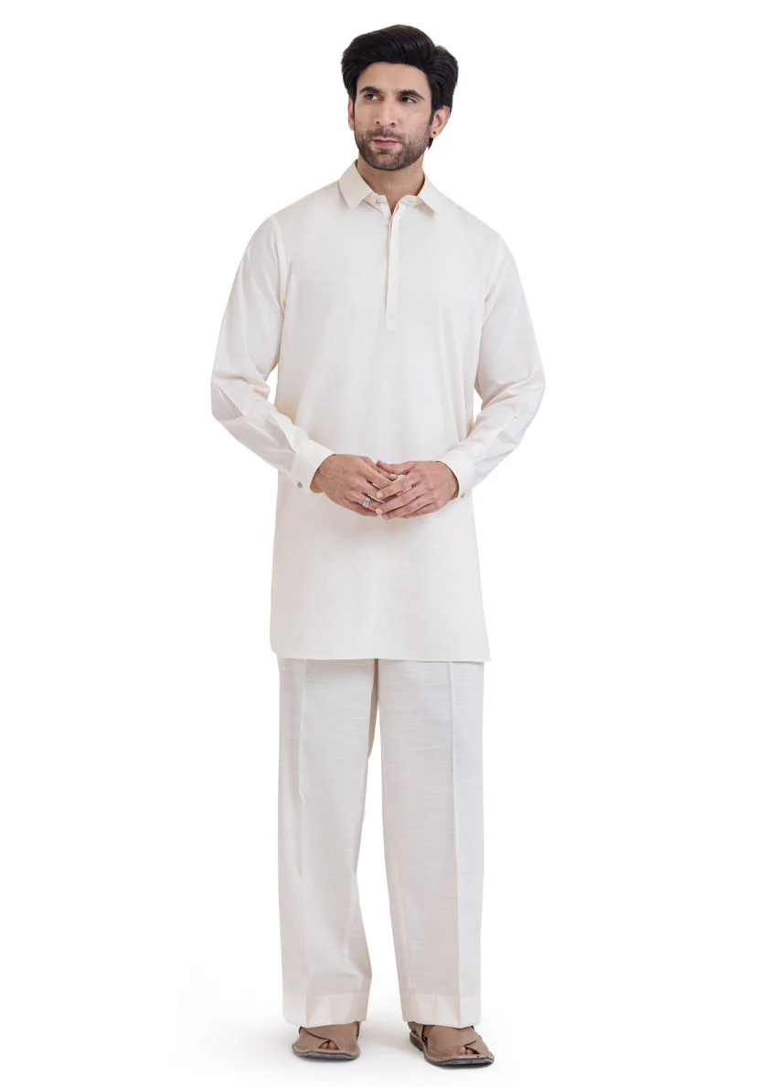 Cream-Blended-Kurta Trouser - (MP2PSBW25BM1J9) J(33) F-1-2 - Image 3