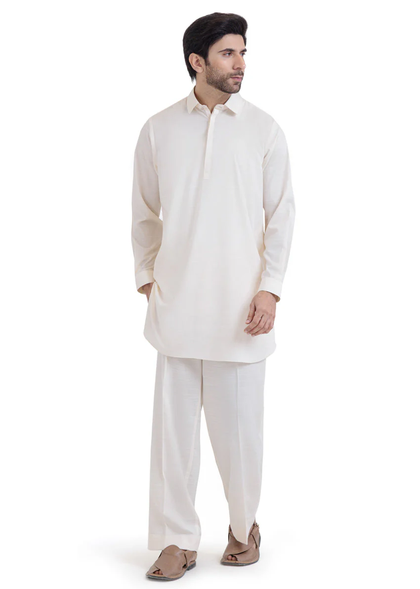 Cream-Blended-Kurta Trouser - (MP2PSBW25BM1J9) J(33) F-1-2 - Image 4