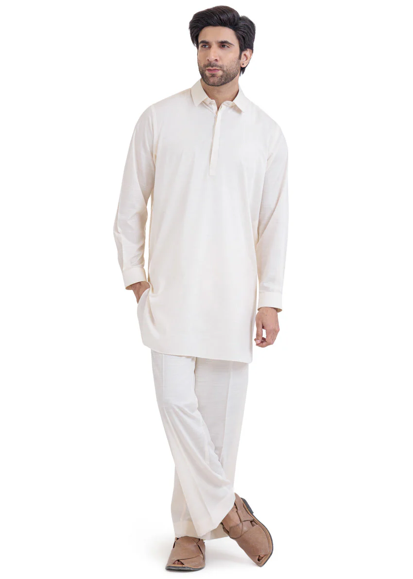 Cream-Blended-Kurta Trouser - (MP2PSBW25BM1J9) J(33) F-1-2 - Image 5