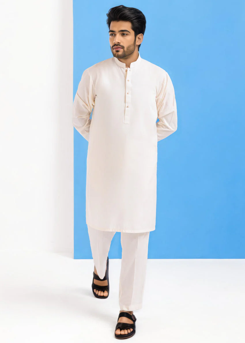 Cream-Blended-Kurta Trouser - (MPS25KPS2045) Ny(22) J(6) - Image 3