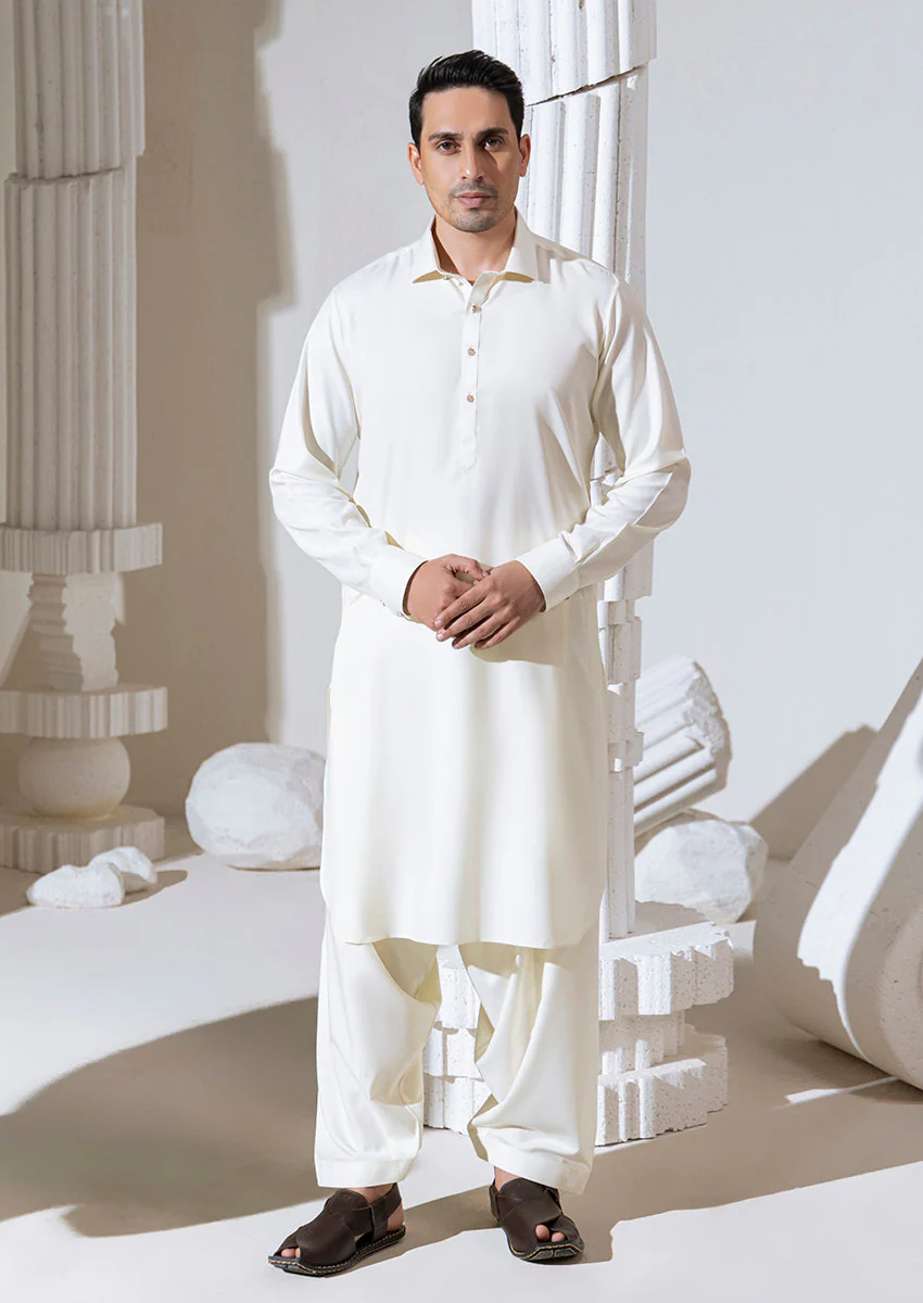Cream-Blended-Shalwar Suit - (M25SSS2005) NJ (51)