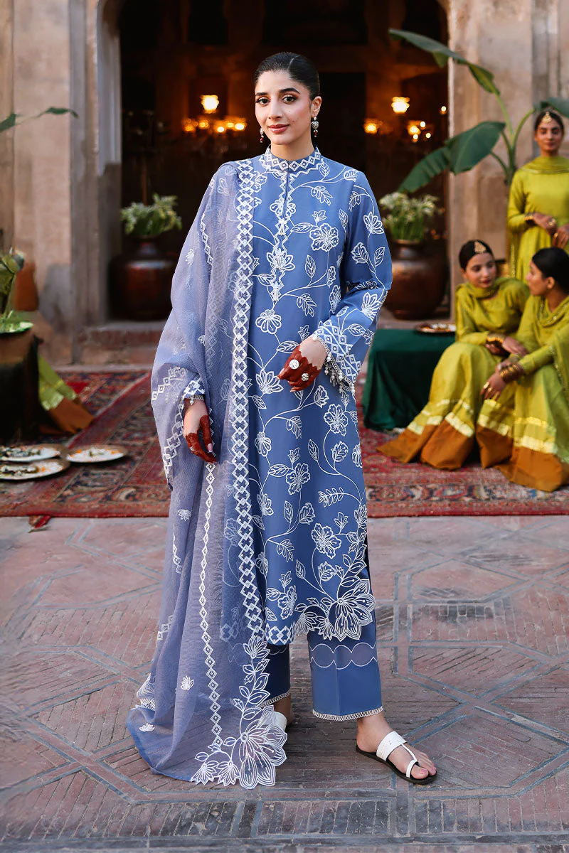 Cross Stitch Stitched Festive 3 Piece ETHNIC BLUE