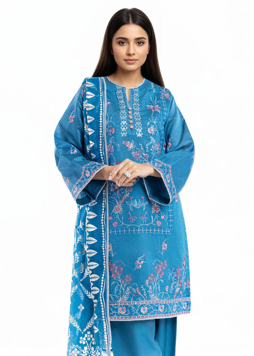 Cyan-Dyed Cotton-3 Piece (WP3PSFW25F11D3) J(26)(Y-177) - Image 3