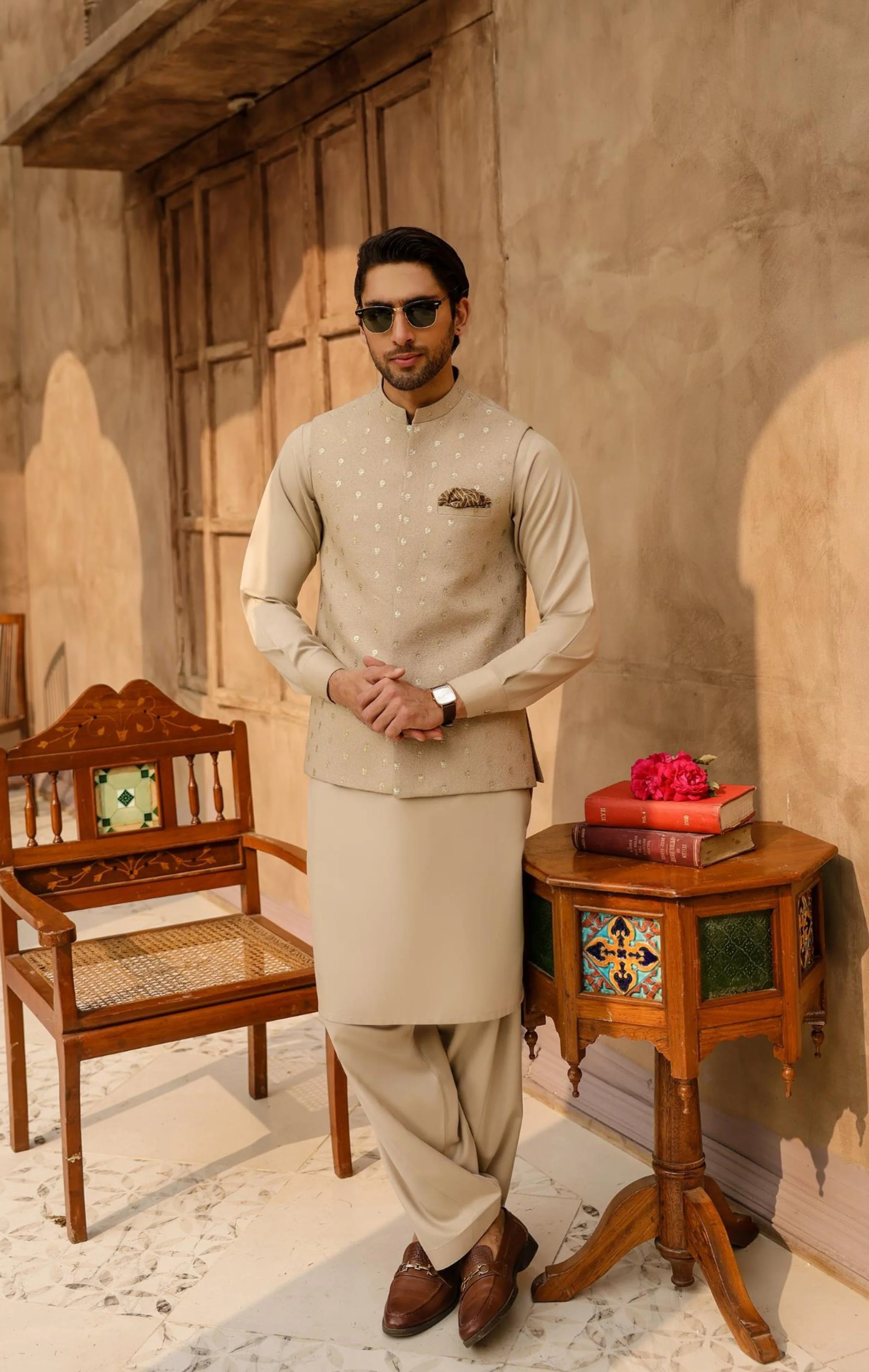 Mens Kurta Shalwar & Vest Combo ETKSW0011