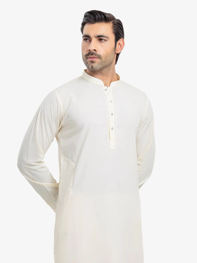 Edenrobe Men's Cream Kurta Shalwar - EMTKS25-41151 NY(F14) J(M2) - Image 2