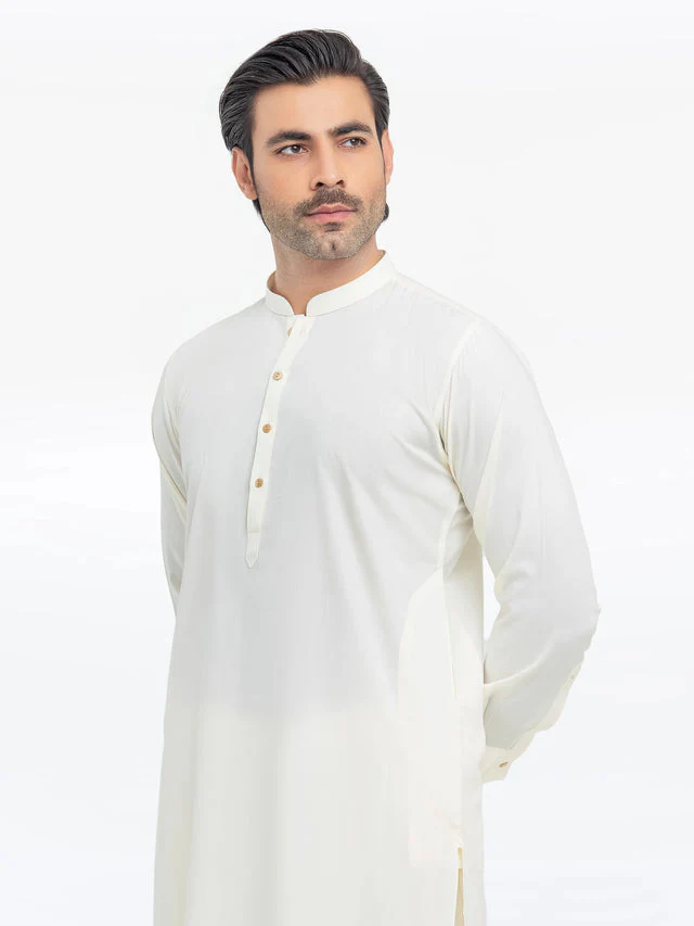 Edenrobe Men's Cream Kurta Shalwar - EMTKST5-99537 NY(F25) J(M2) - Image 2