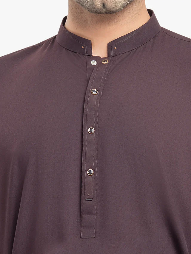 Edenrobe Men's Maroon Kurta Shalwar - EMTKST5-99524 Y(F4) - Image 3