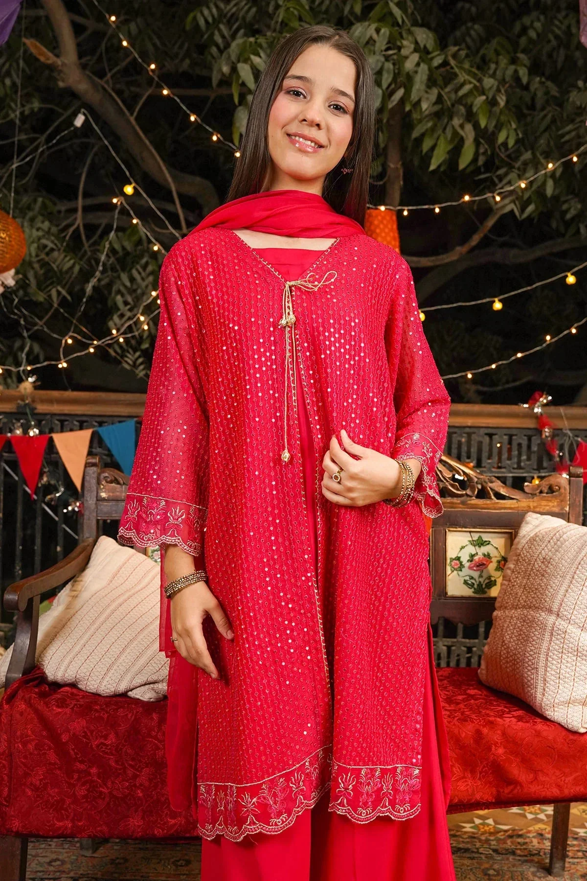 Girls Festive 3 Piece EX 25 J(151&152) - Image 3