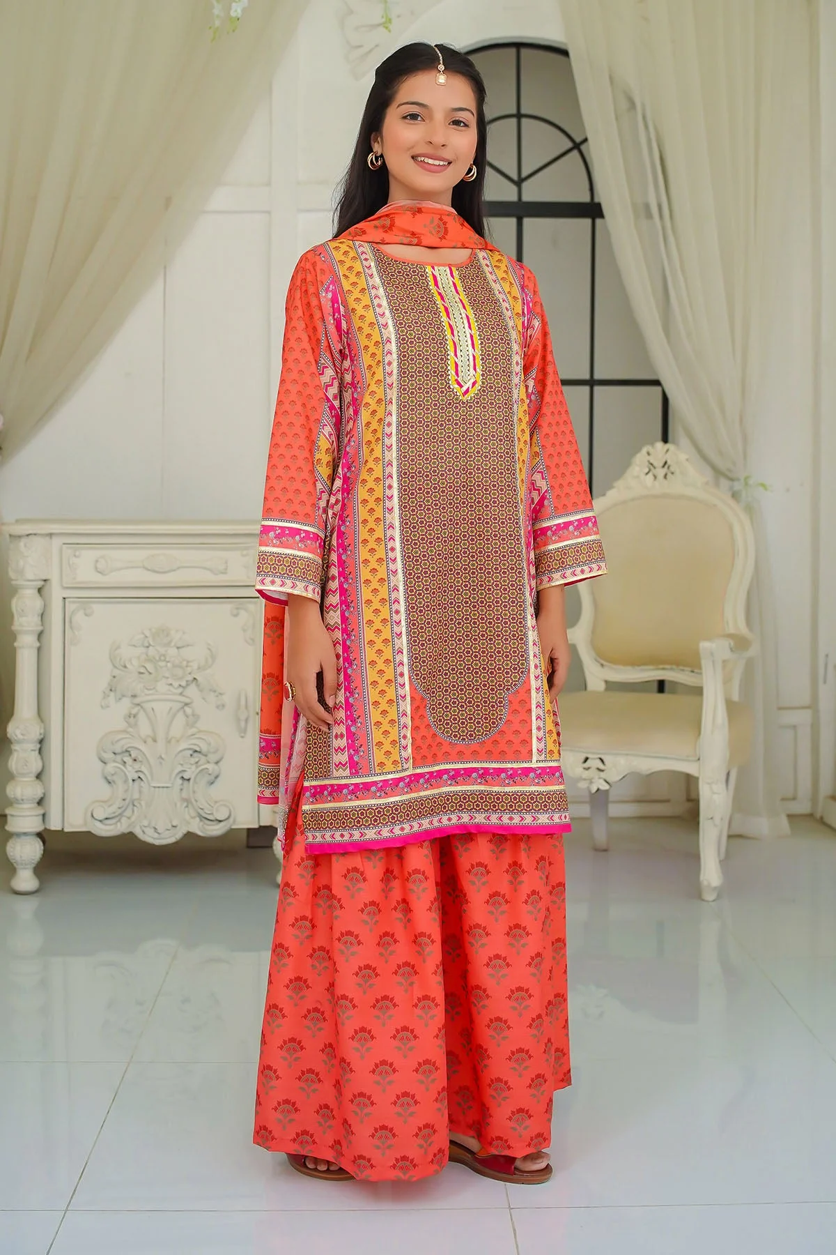 Girls Stitched 3 Piece CORF 14 - Image 2