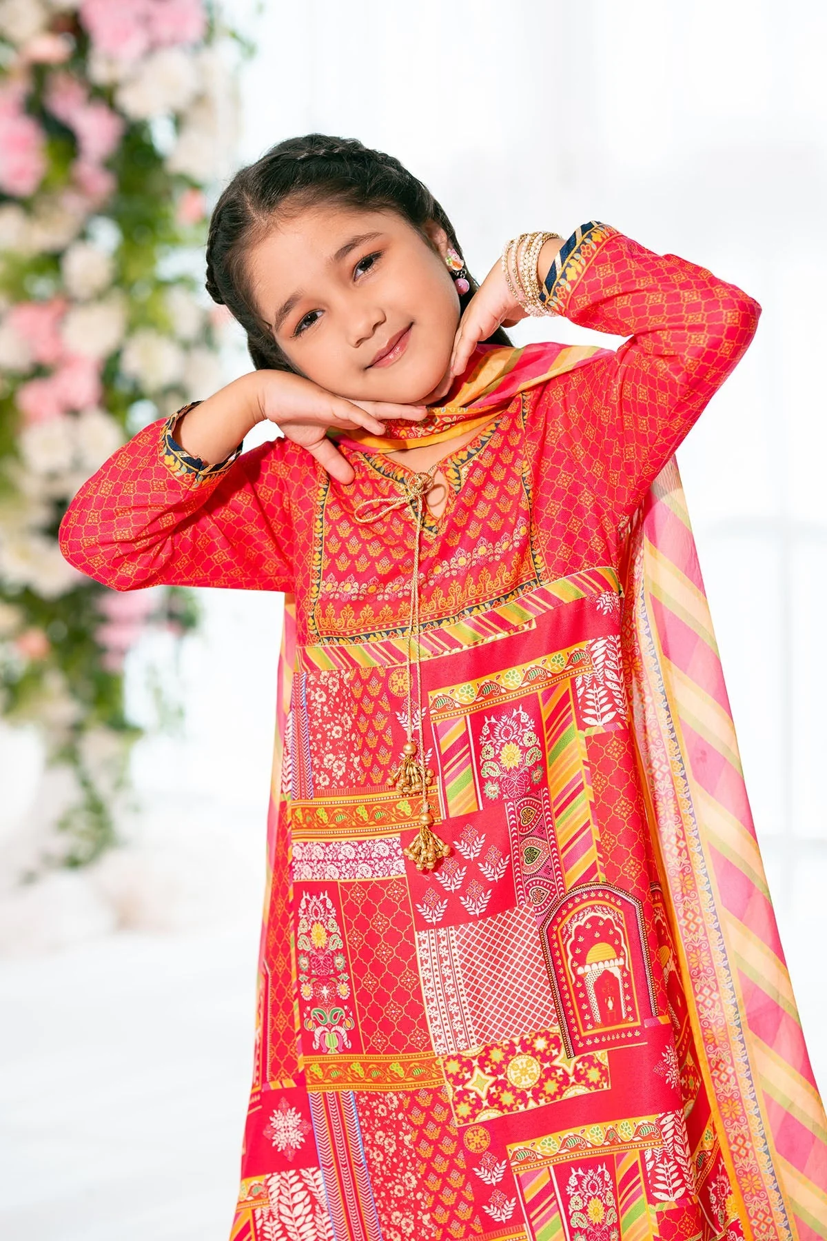Girls Stitched 3 Piece INDP 44 J(150) - Image 3