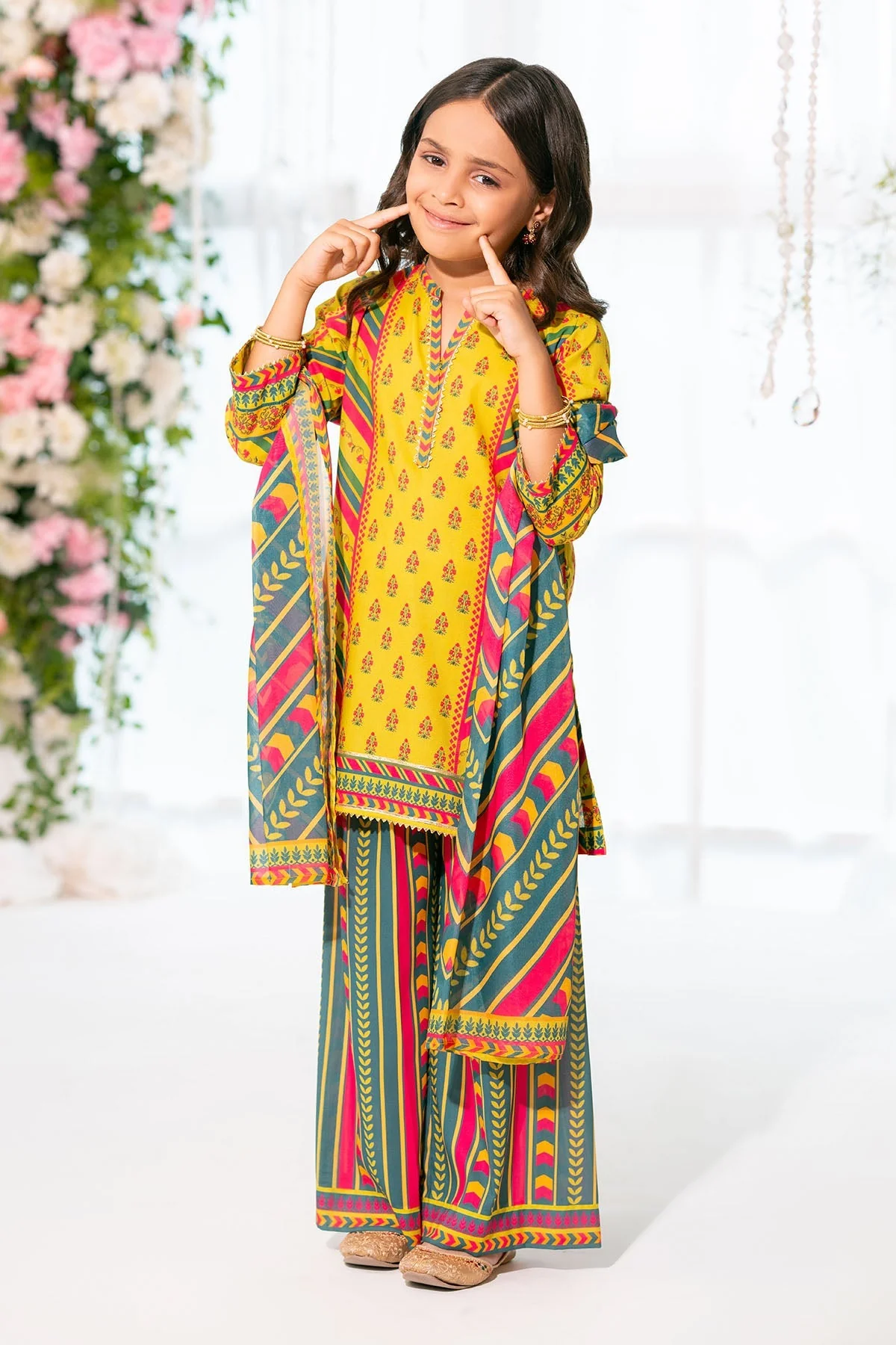 Girls Stitched 3 Piece INDP 48 J(150) - Image 3