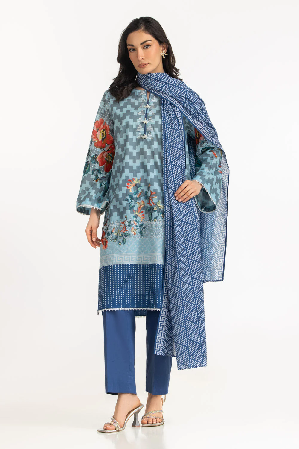 Gul Ahmed Stitched Lawn 3 Piece CL#52652 J(36) NY 43