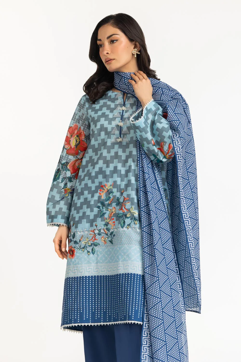 Gul Ahmed Stitched Lawn 3 Piece CL#52652 J(36) NY 43 - Image 2