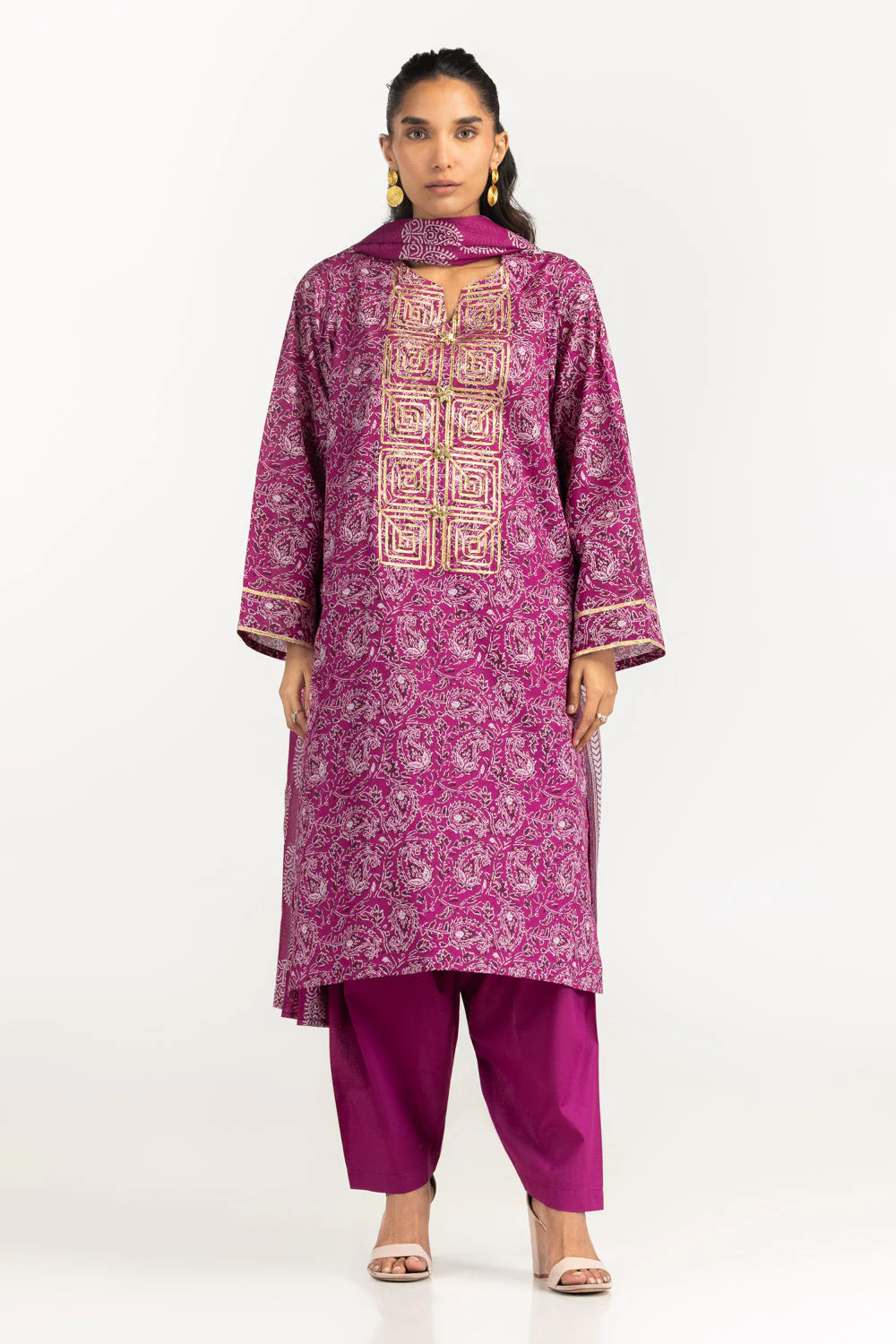 Gul Ahmed Stitched Lawn 3 Piece CL#62041 J(61) Y(10)(11)