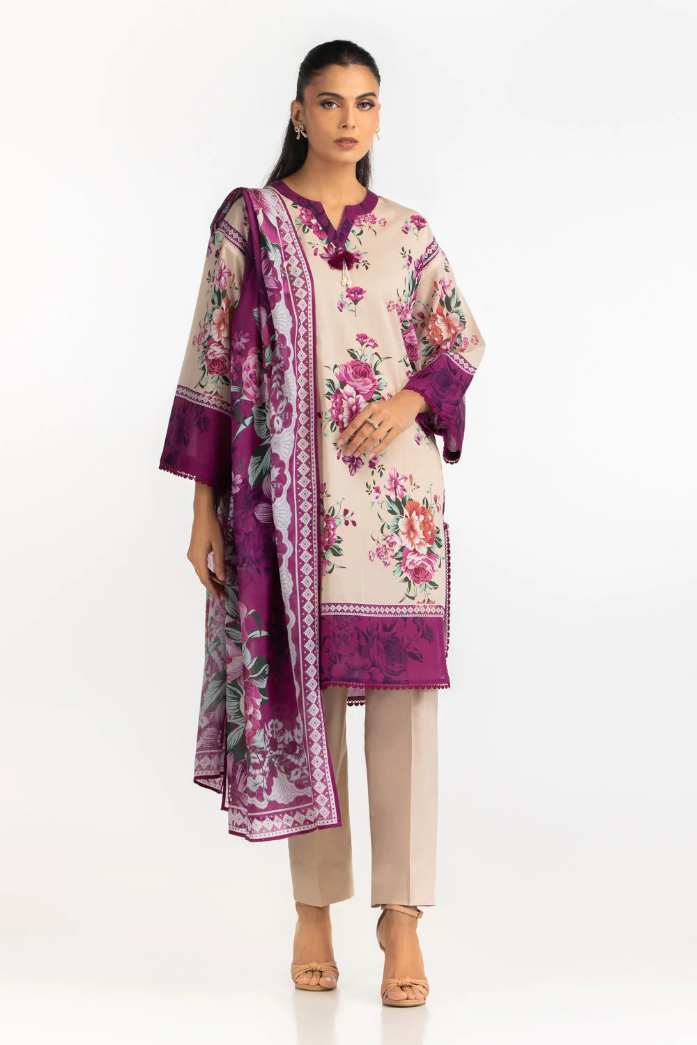Gul Ahmed Stitched Lawn 3 Piece CL#62137 J(37) Y(4)