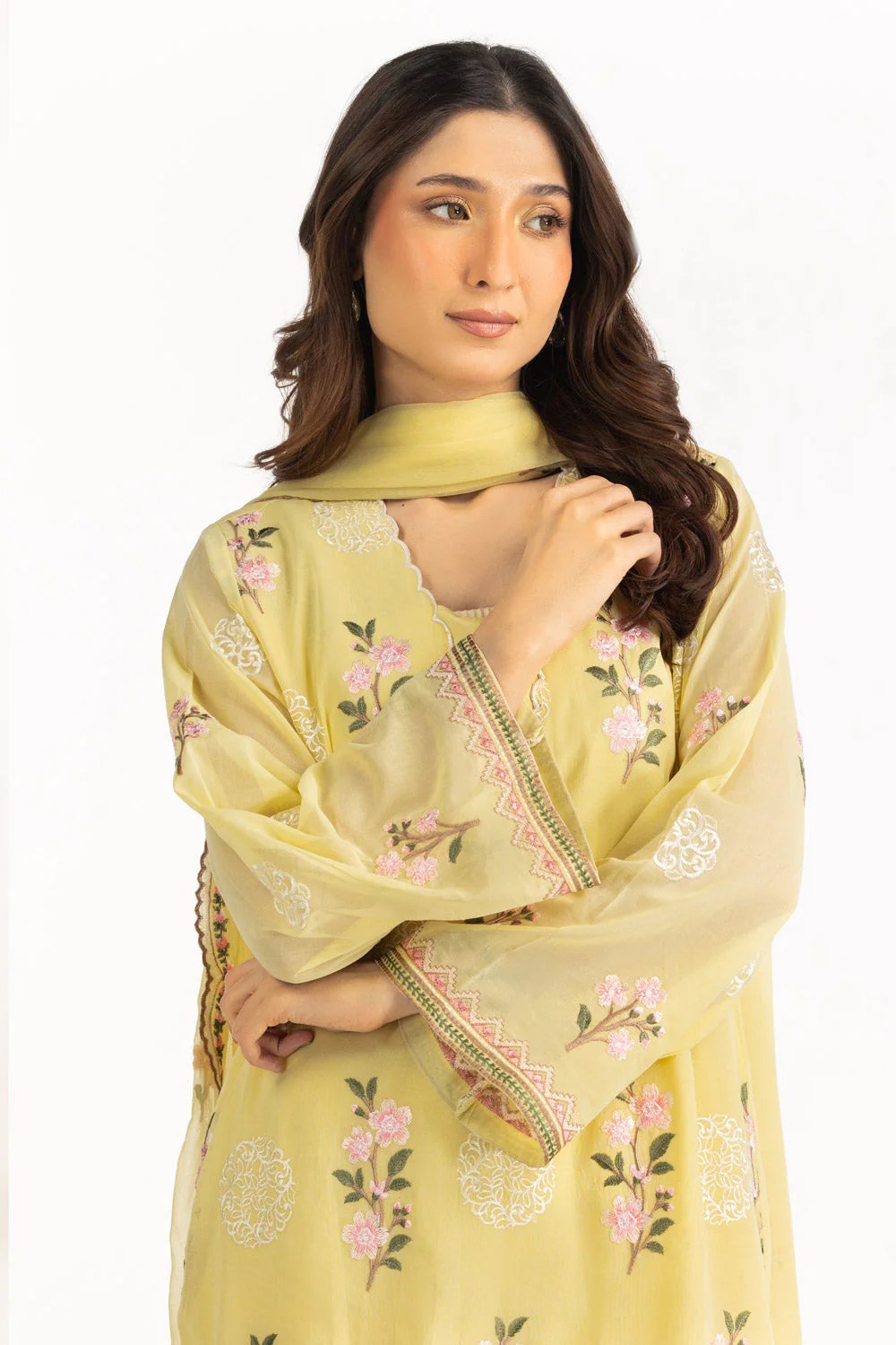 Gul Ahmed Stitched Swiss Voile 3 Piece IUSTKSD-2151 J(37&38) NY 50 , 49 - Image 2