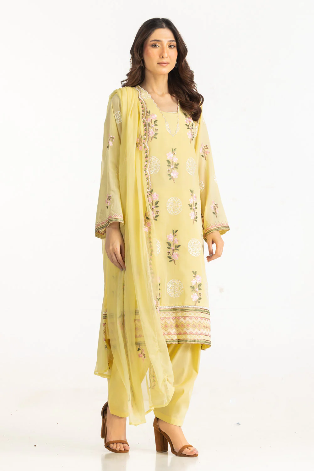 Gul Ahmed Stitched Swiss Voile 3 Piece IUSTKSD-2151 J(37&38) NY 50 , 49 - Image 6