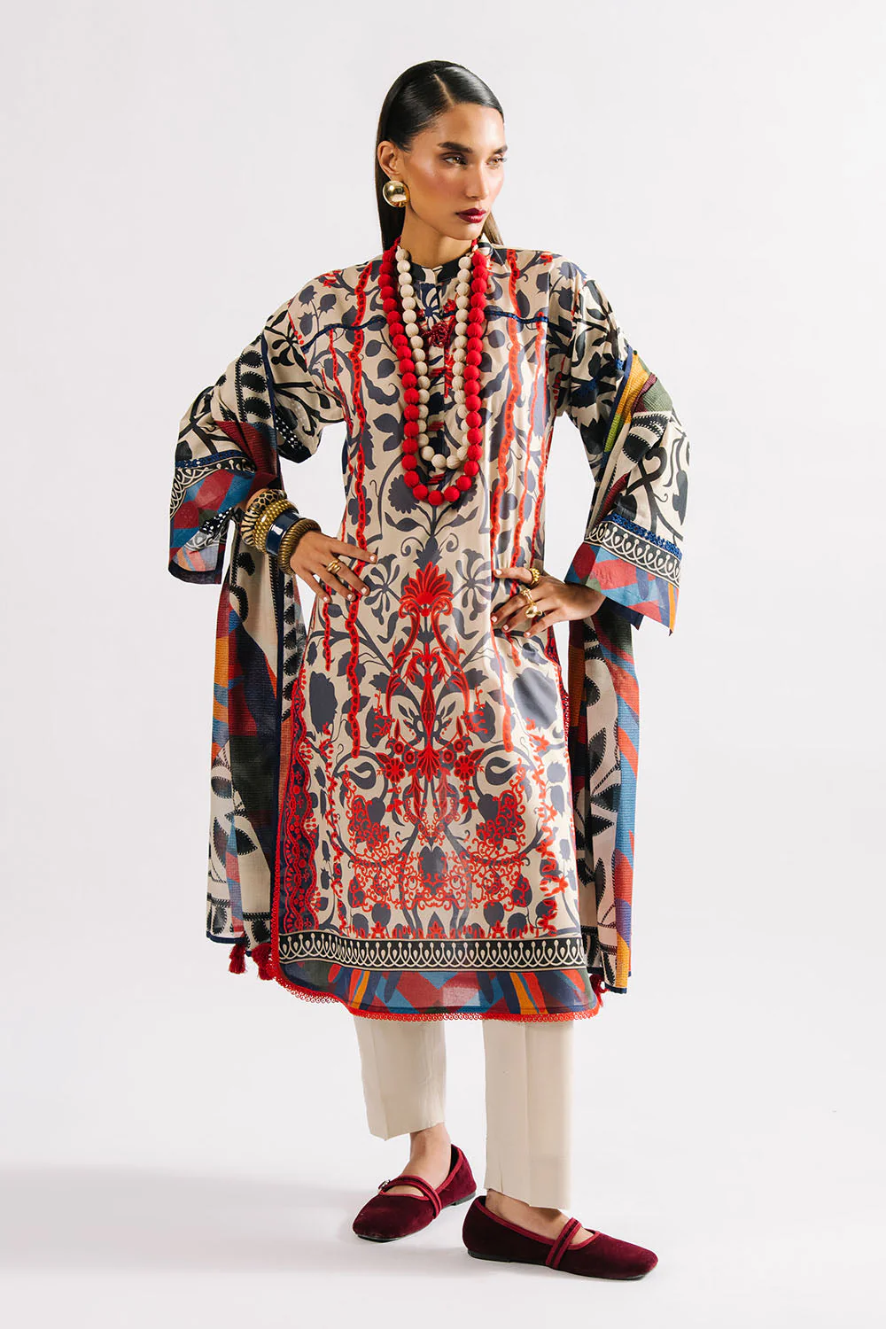 Gul Ahmed Lawn 3 Piece CL-62143 Y-40