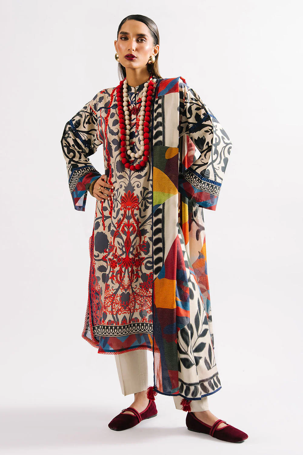 Gul Ahmed Lawn 3 Piece CL-62143 Y-40 - Image 3