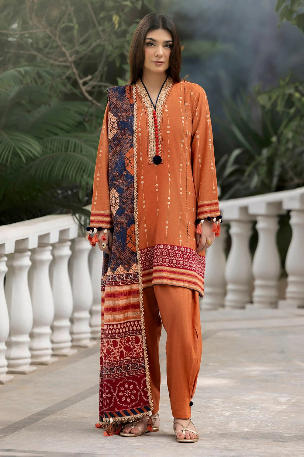 Gul Ahmed Stitched 3 Piece Khaddar K-52038 J(74) - Image 2