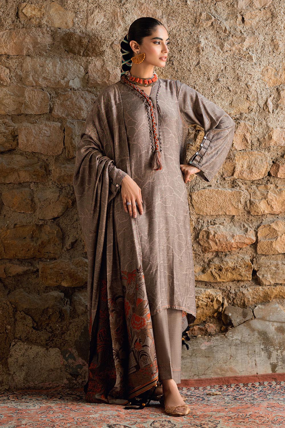 Gul Ahmed Stitched Jacquard 3 Piece MJ#52039 J(80) Y-4 - Image 3