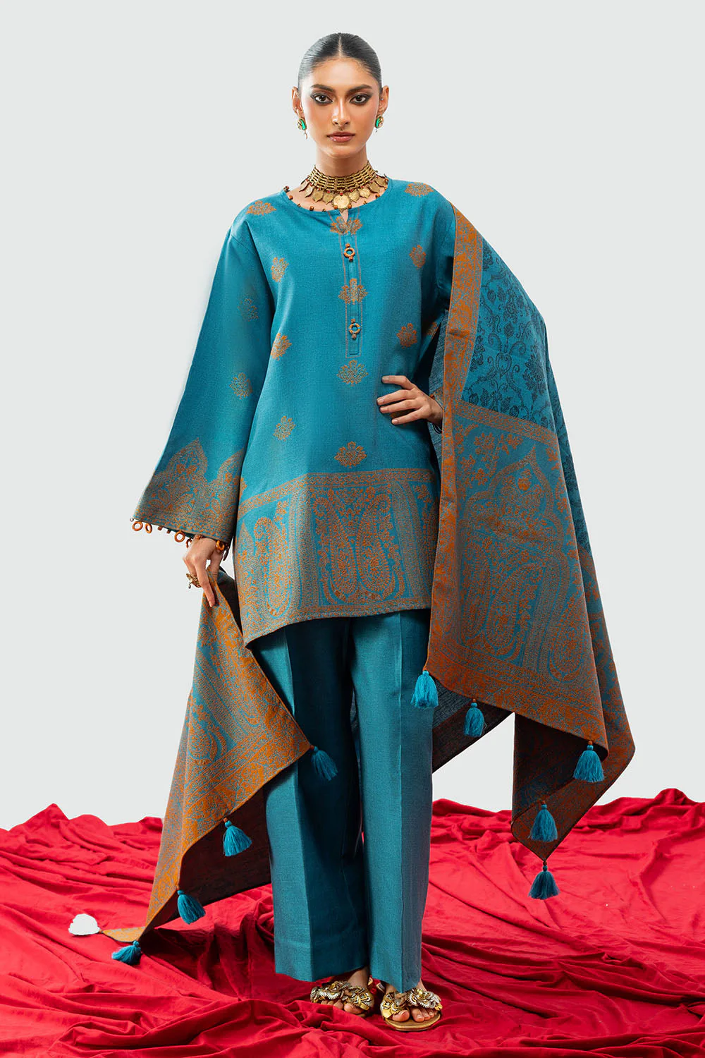 Gul Ahmed Stitched Jacquard 3 Piece MJ#52050 J(80&81)) Y-2