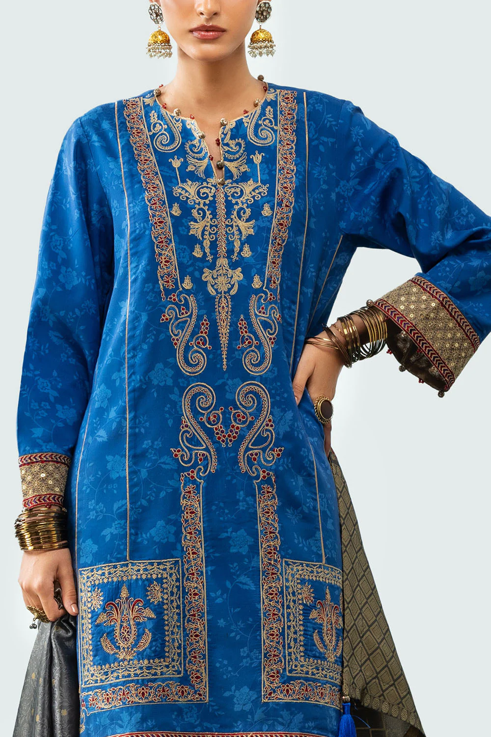 Gul Ahmed Stitched Jacquard Linen 3 Piece SP#52096 J(82) Y-10 - Image 3