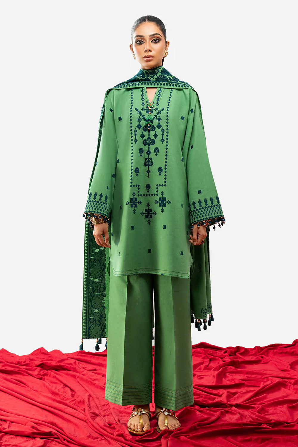 Gul Ahmed Stitched Karandi 3 Piece MJ#52026 J(70) Y-13