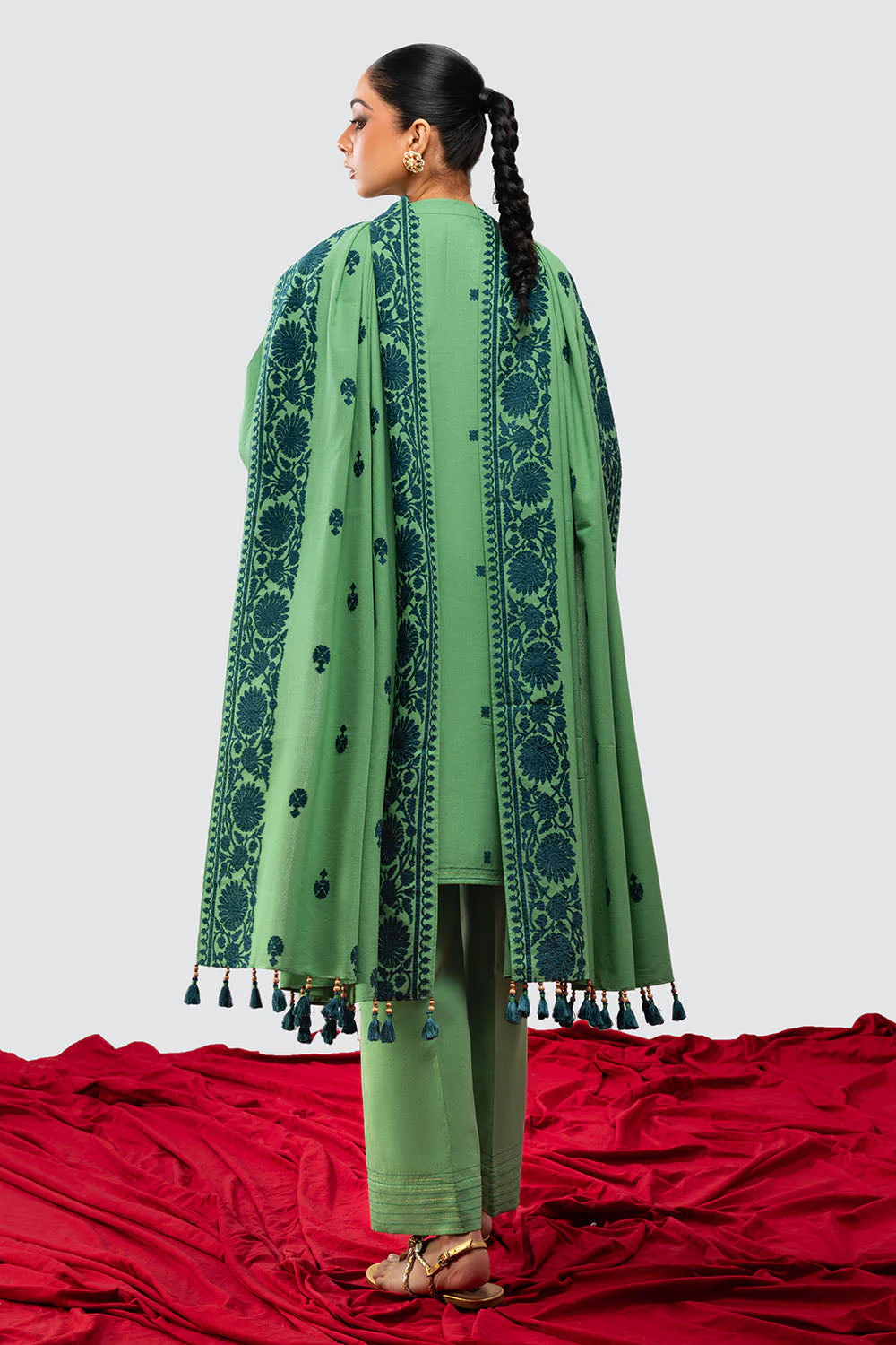 Gul Ahmed Stitched Karandi 3 Piece MJ#52026 J(70) Y-13 - Image 2
