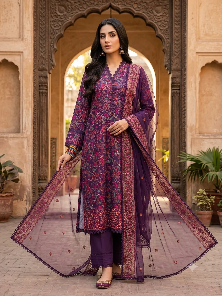 Gul Ahmed Stitched Khaddar 3 Piece CN#52007 J(76) Y-31