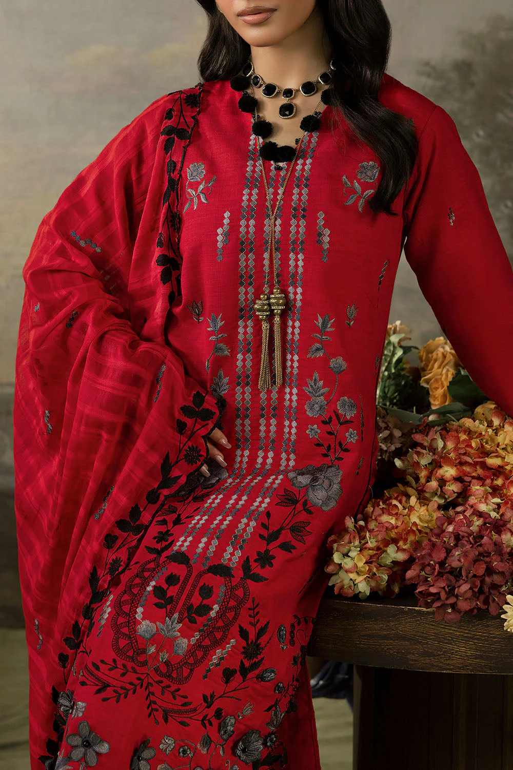 Gul Ahmed Stitched Khaddar 3 Piece K#52103 J(71) Y-26/27 - Image 2